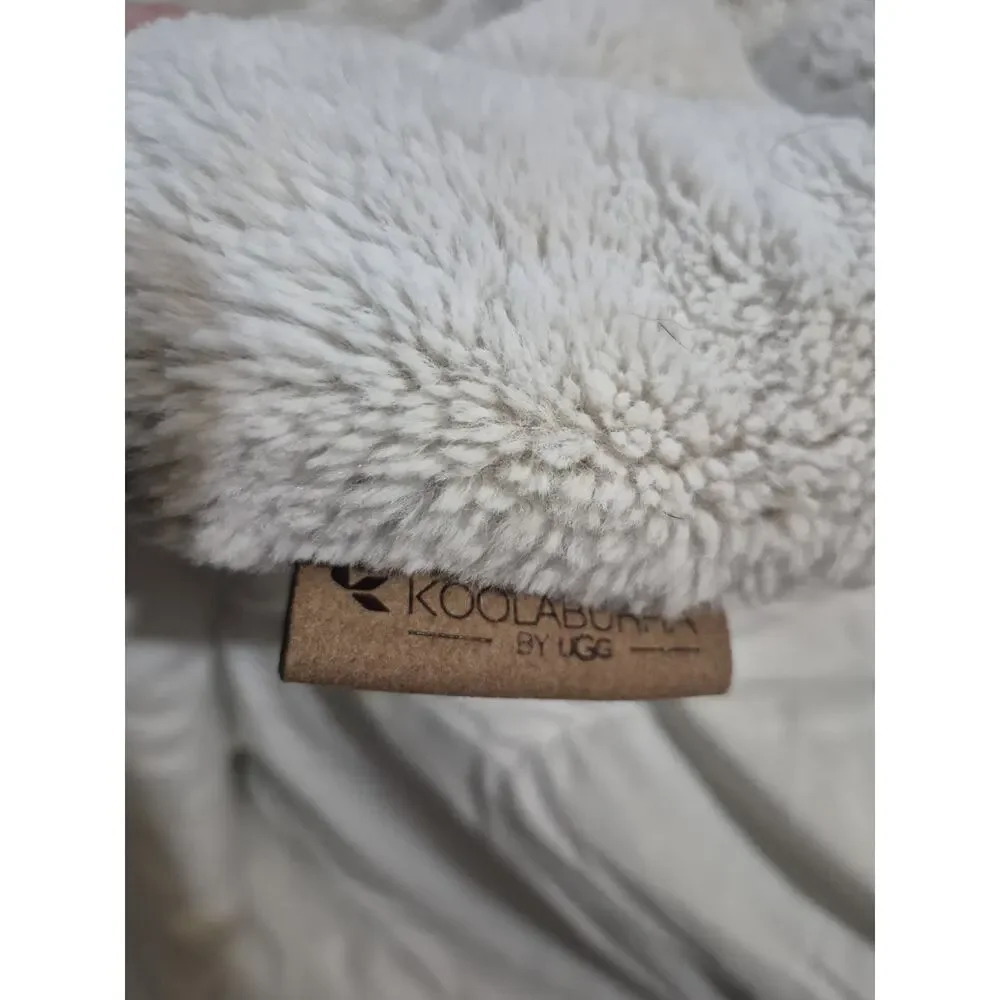💥 KOOLABURRA BY UGG Faux Fur Queen Comforter Set Shams White Gray